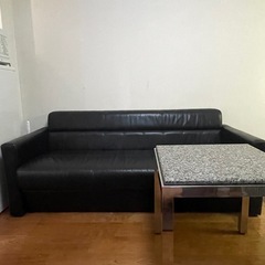 美品　３人がけソファと大理石テーブルの画像