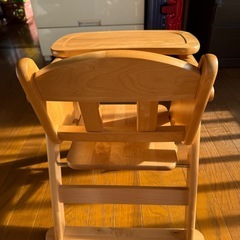 澤田木工所　折りたたみ式　木製ローチェア　股ベルト付きの画像