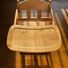 澤田木工所　折りたたみ式　木製ローチェア　股ベルト付きの画像