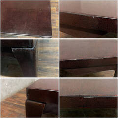 🔷🔶🔷ww5/33 津軽塗 座卓 羽脚 天然木 伝統工芸品 唐塗 漆 漆塗 漆芸 和モダン 和家具 テーブル ローテーブル 机 ★直接引取歓迎◎🔷🔶🔷の画像