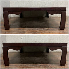 🔷🔶🔷ww5/33 津軽塗 座卓 羽脚 天然木 伝統工芸品 唐塗 漆 漆塗 漆芸 和モダン 和家具 テーブル ローテーブル 机 ★直接引取歓迎◎🔷🔶🔷の画像