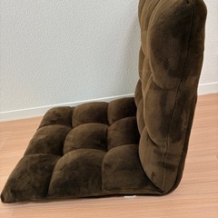 サンワダイレクト 座椅子 コンパクト リクライニング 低反発ウレタン マイクロファイバー生地 折りたたみ ブラウン の画像