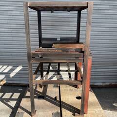 🔷🔶🔷ww5/32 鉄製 作業台 自作 W79×D75×H140.5cm 製作 溶接 加工 作業 ガレージ 倉庫 工場 中古品 ★直接引取限定◎🔷🔶🔷の画像