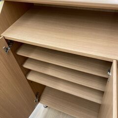 A-603【リユースのサカイ野々市店】ジモティ来店特価‼ シューズボックス 木目調 木製 ライトブラウン 茶色 クリーニング済みの画像