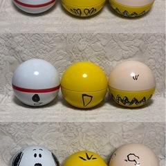 プーさん ブーフ スヌーピー他　ぬいぐるみ　丸い空き缶の画像