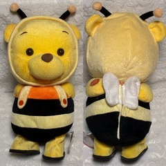 プーさん ブーフ スヌーピー他　ぬいぐるみ　丸い空き缶の画像