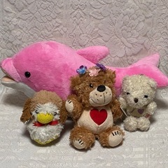 プーさん ブーフ スヌーピー他　ぬいぐるみ　丸い空き缶の画像