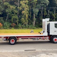 【K-0026】日野レンジャー FE7JLA 増トン ローダー セルフローダー 6mボディ ウインチ付 H27年 31万km 車検付 7700kg メッキパーツ 茨城県の画像