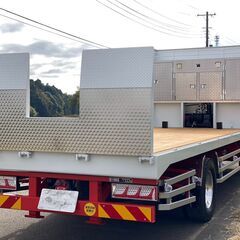 【K-0026】日野レンジャー FE7JLA 増トン ローダー セルフローダー 6mボディ ウインチ付 H27年 31万km 車検付 7700kg メッキパーツ 茨城県の画像