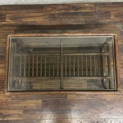 🔷🔶🔷ww5/25 ラタン ガラステーブル センターテーブル ローテーブル コーヒーテーブル リビング テーブル レトロ インテリア ★直接引取歓迎◎🔷🔶🔷の画像