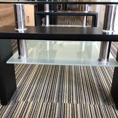 ☆TEMPERED ガラステーブル ローテーブル センターテーブル モダン おしゃれ 約60×120㎝ インテリア 中古（NF251121）Zi-2337の画像