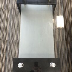 ☆TEMPERED ガラステーブル ローテーブル センターテーブル モダン おしゃれ 約60×120㎝ インテリア 中古（NF251121）Zi-2337の画像