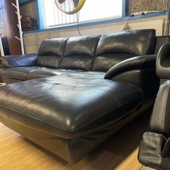 レザー調　カウチソファーの画像