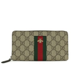 【美品・付属品付き】グッチGG Supreme Web Bee Zip Around Walletの画像