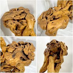 天然根木/流木/根木細工/三段根卓/花台/飾り台/置物台/木彫り/根卓/木根工芸/床の間飾り/盆栽用品/根っこアート/E1EX0306の画像