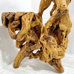 天然根木/流木/根木細工/三段根卓/花台/飾り台/置物台/木彫り/根卓/木根工芸/床の間飾り/盆栽用品/根っこアート/E1EX0306の画像