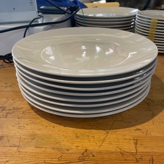 【引き取り限定】中古品/大皿/ホワイトプレート/8枚セットの画像