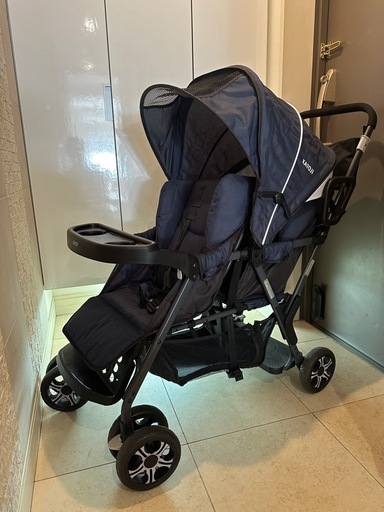 カトージ ベビーカー　二人でゴー&リアシートセット/ネイビー