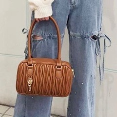 MAJESTIC LEGON キルティングボストン　ブラウンの画像