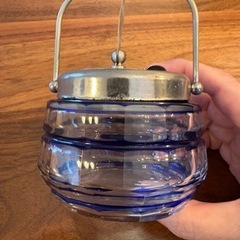 昭和レトロアンティーク砂糖ガラスシュガーポット　ガラス製品の画像