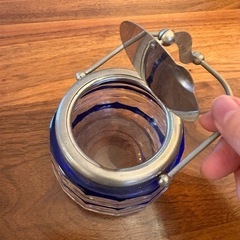 昭和レトロアンティーク砂糖ガラスシュガーポット　ガラス製品の画像