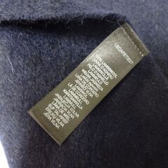 ( E-18 )Paul Smith ポールスミス マフラー 刺繍ロゴ ネイビー 紺色 フリンジ 中古の画像