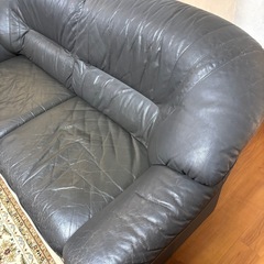 レザーソファ(専用カバー付き)24日までの画像