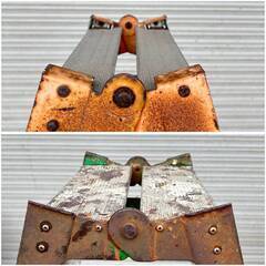 🔷🔶🔷wn1/15 脚立 5尺 6尺 2点セット アルミ 5段 6段 まとめて 梯子 ハシゴ はしご兼用 足場 高所作業 造園 電工 大工 ★直接引取限定◎🔷🔶🔷の画像