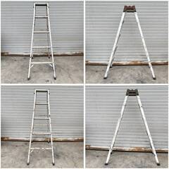 🔷🔶🔷wn1/15 脚立 5尺 6尺 2点セット アルミ 5段 6段 まとめて 梯子 ハシゴ はしご兼用 足場 高所作業 造園 電工 大工 ★直接引取限定◎🔷🔶🔷の画像