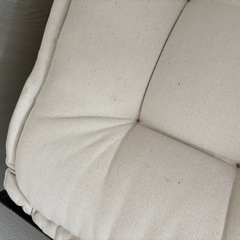 ロースタイル 1人掛けソファ（ベージュ）／カバー洗濯可・多少使用感あり の画像