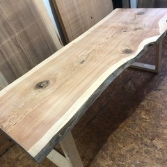 格安 無垢 一枚板ダイニングテーブル 近場配送無料の画像