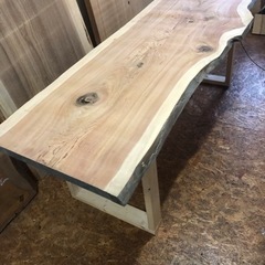 格安 無垢 一枚板ダイニングテーブル 近場配送無料の画像