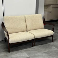 karimoku カリモク 2人掛けソファWW57 2P 肘掛 アームチェア 分離タイプ 美品 WW5708 家具 札幌市白石区の画像