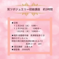耳ツボジュエリー協会　初級講座　溝口　12/24.29  1/29の画像