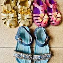 中古子供靴　フォーマル　サンダル　17〜19センチの画像