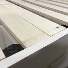 【格安】MINT ベッドフレーム セミシングル 引出し収納 白系 分解済み 早い者勝ち 引取歓迎 配送OKの画像