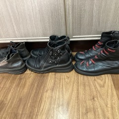 A-OK ジッパー付きブーツ3足セット 23.5の画像