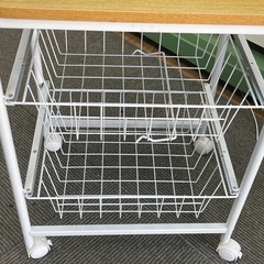 【リサイクルサービス八光】幅45㎝　不二貿易　キッチンワゴン FBC-01-1 WH/NAの画像