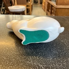 A2511-326 白いウサギ インテリア 置物 オブジェ 陶器製 幸福の象徴 干支 キズ汚れ有りの画像