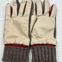メンズ 手袋 ニット×合皮 　の画像