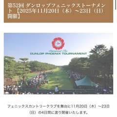 【2枚】ダンロップ⛳️フェニックストーナメント2025 各日共通チケットの画像