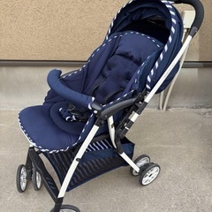 西松屋 AB型兼用 ベビーカー ネイビー の画像