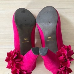 【靴/パンプス】花柄ハイヒールの画像