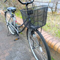 中古自転車 BA ママチャリ 自転車 内装3段ギア 26インチ LEDライト シルバー 通勤 通学 近所のお出掛けなどにの画像