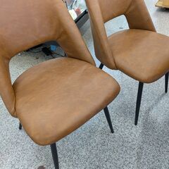 【美品】 ダイニングセット 食卓テーブルセット 天板幅140cm 天板高さ72cm イス4脚 レザーチェア アイアン脚：ブラウン/ブラックの画像