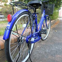 中古自転車 BA ママチャリ 自転車 内装3段ギア 26インチ LEDライト ブルー 通勤 通学 近所のお出掛けなどにの画像
