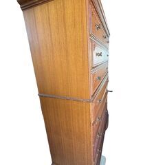 【お引取 限定】アンティーク木製タンス　７段ハイチェスト　北欧衣類収納家具　＊022-Hの画像