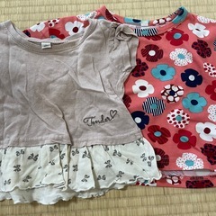 【80】まとめて100円 ベビー服 女の子 ピンクの画像