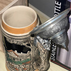 飲み物入れ3点セットで！　湯呑み　ビアジョッキ　ステンレスボトルの画像