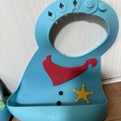 お食事エプロン　お皿　お椀の画像